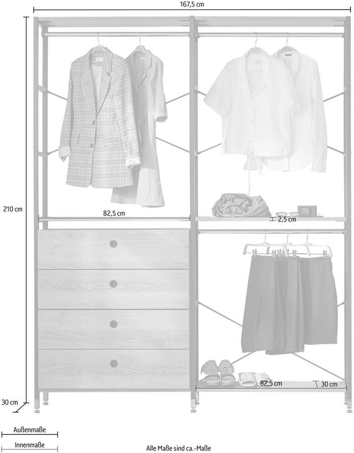 INOSIGN Multifunctionele kast Connor veelsoortig te gebruiken voor alle kamers geschikt breedte 167 50 cm - Foto 2