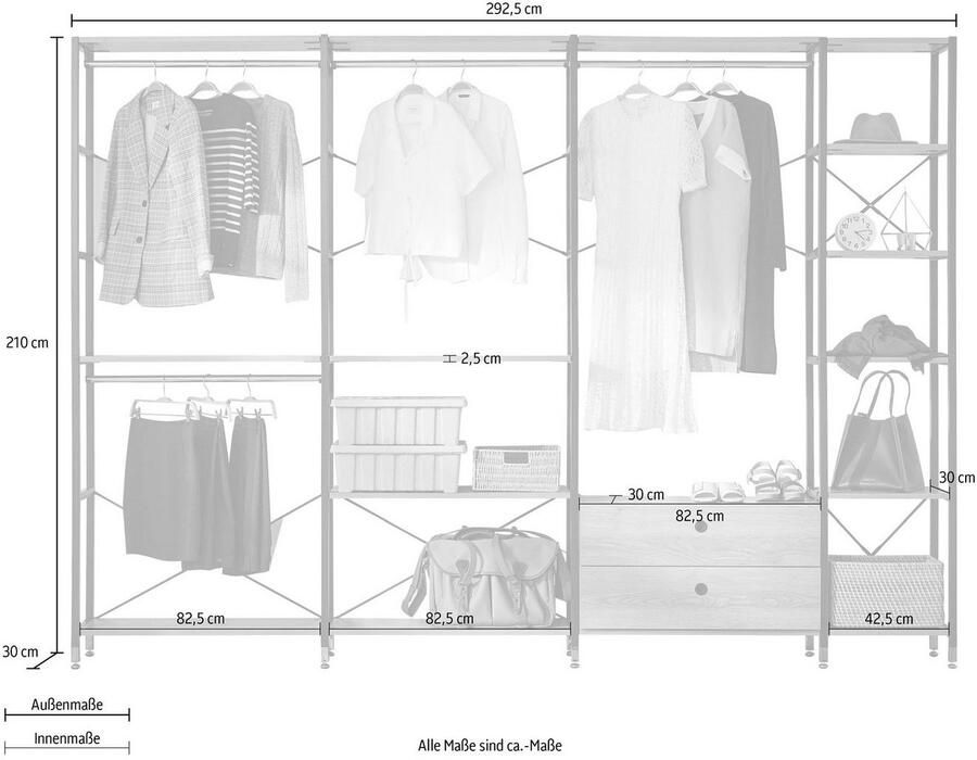 INOSIGN Multifunctionele kast Connor veelsoortig te gebruiken voor alle kamers geschikt