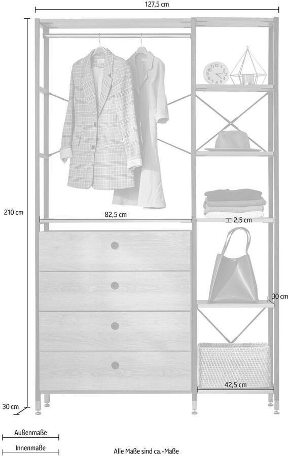 INOSIGN Multifunctionele kast Connor veelzijdig geschikt voor alle ruimtes breedte 127 50 cm - Foto 3
