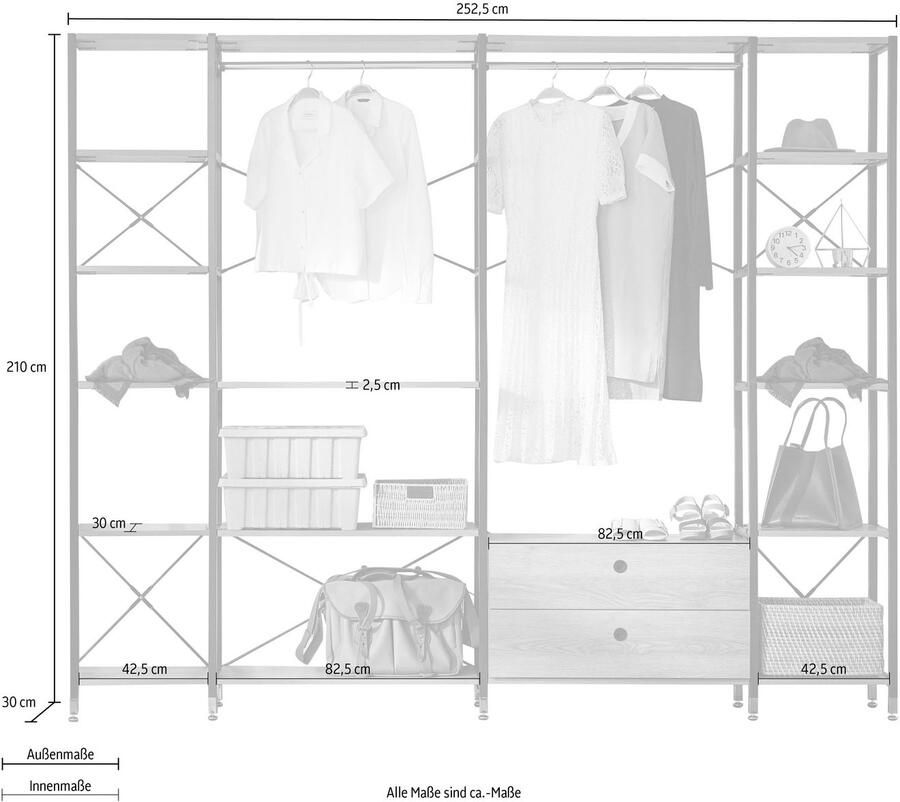 INOSIGN Multifunctionele kast Connor veelzijdig geschikt voor alle ruimtes breedte 252 50 cm