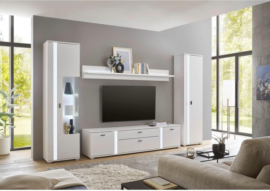 INOSIGN Wandmeubel Long Island in moderne trendkleur inclusief verticale verlichting breedte 330 cm (set 4-delig) - Foto 5