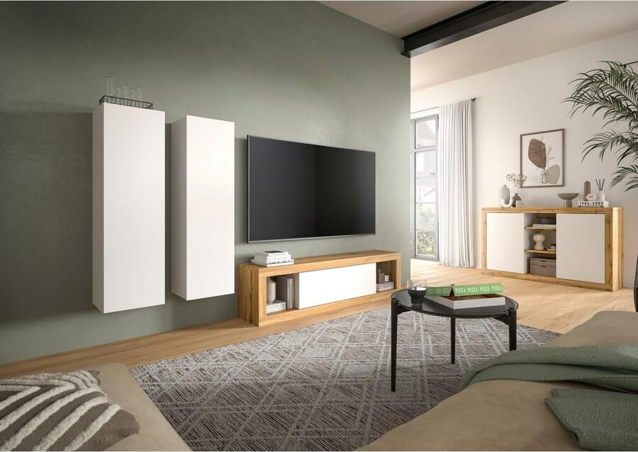 INOSIGN Tv-meubel Trinity Breedte 150 cm staand en hangend 1 klep 2 open vakken greeploze fronten tv-meubel tv-kast hangkast - Foto 3