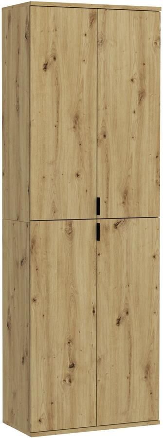 INOSIGN Multifunctionele kast Trondheim Hoogte 193 cm 4 Deuren 9 Vakken 7 Planken incl. uitschuifbare kledingstang garderobekast kledingkast - Foto 10