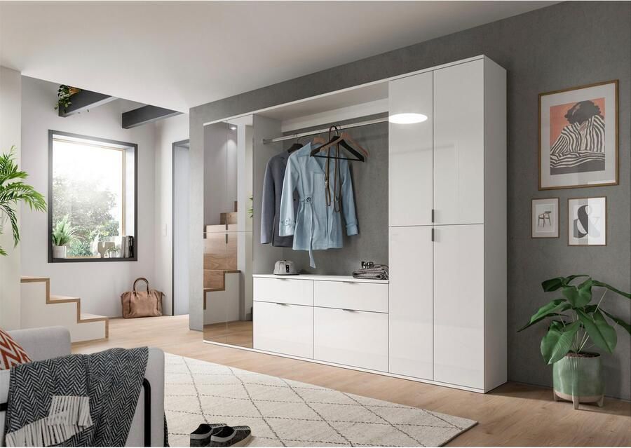 INOSIGN Halmeubelset Trondheim Breedte 243 cm 5-delig bestaande uit: 2x garderobekast 1 commode 1 kledingstang 1 legplank (set 4 stuks) - Foto 11