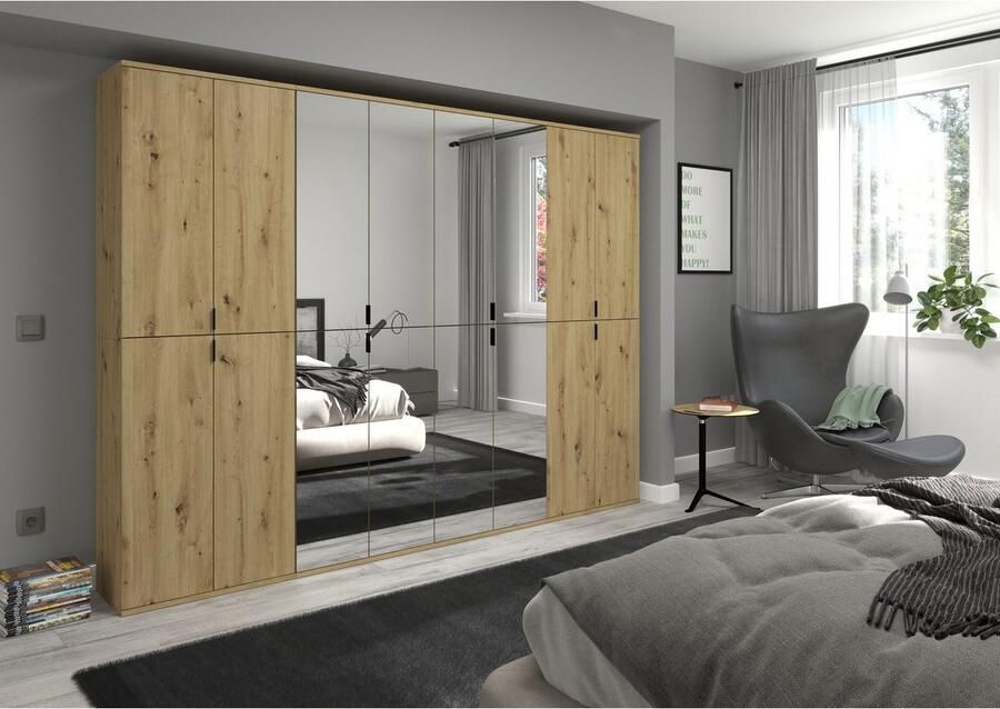 INOSIGN Multifunctionele kast Trondheim Hoogte 193 cm 4 Deuren 9 Vakken 7 Planken incl. uitschuifbare kledingstang garderobekast kledingkast - Foto 3