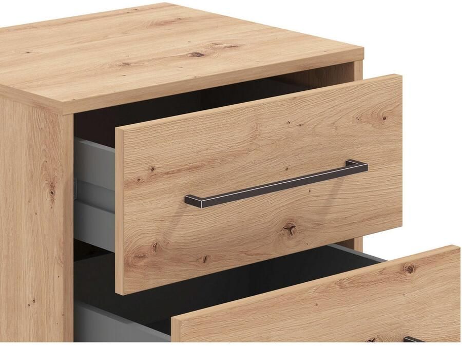 INOSIGN Nachtkastje Ascalon nachtkastje 48x40x44cm 2 lades in wit of eiken kleur fsc-gecertificeerd houtmateriaal