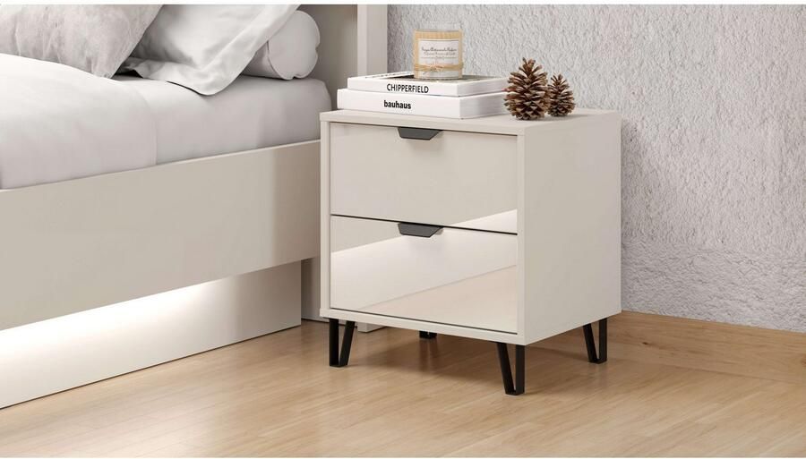 INOSIGN Nachtkastje Lucca nachttafel nachtkastje trendkleur cashmere 48x40x52cm - Foto 2