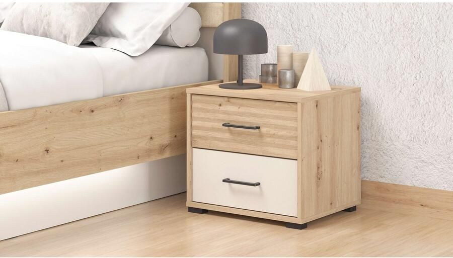 INOSIGN Nachtkastje Modena nachtkastje met 2 of 3 lades FSC -gecertificeerd trendy kleur cashmere ideaal voor kleine ruimtes - Foto 2