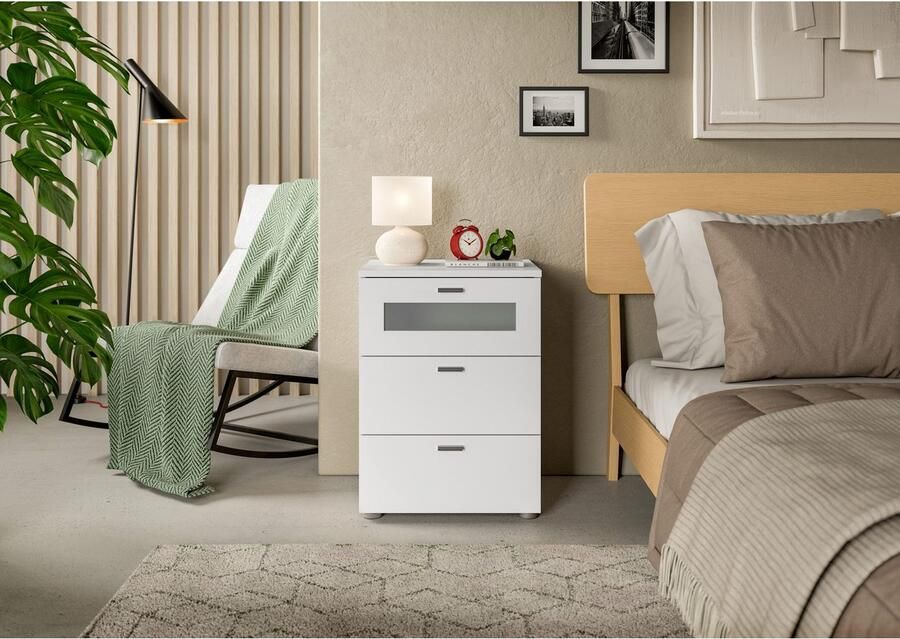 INOSIGN Nachtkastje Onex breedte 45 cm met glazen front in de lade veelzijdig inzetbaar