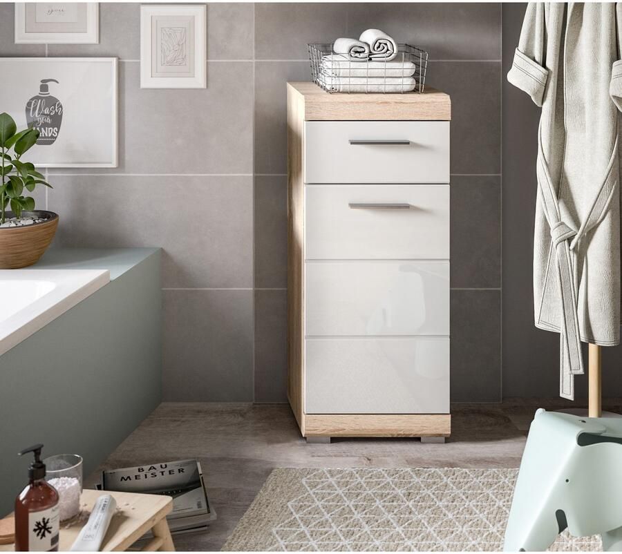 INOSIGN Onderkast Siena breedte 37 cm 1 deur 1 lade 2 vakken MDF-front in verschillende kleuren verkrijgbaar badkamermeubels badkamerkast commode badkamer (1 stuk)