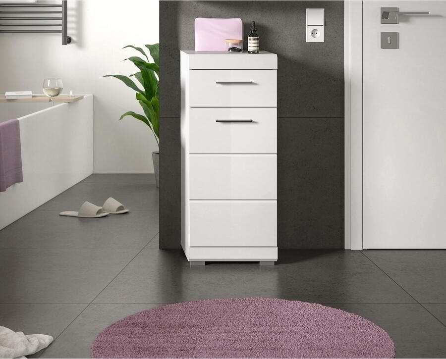 INOSIGN Onderkast Siena breedte 37 cm 1 deur 1 lade 2 vakken MDF-front in verschillende kleuren verkrijgbaar badkamermeubels badkamerkast commode badkamer (1 stuk) - Foto 2