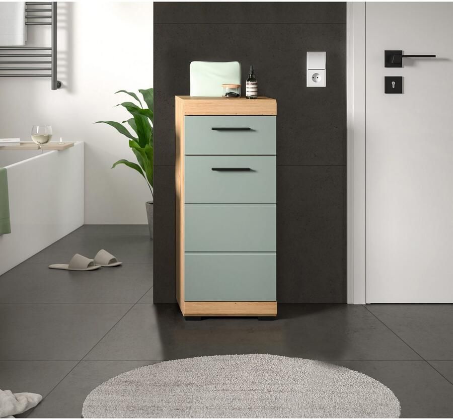 INOSIGN Onderkast Siena breedte 37 cm 1 deur 1 lade 2 vakken MDF-front in verschillende kleuren verkrijgbaar badkamermeubels badkamerkast commode badkamer (1 stuk)