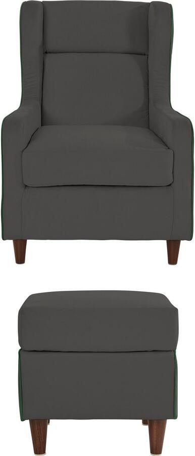 INOSIGN Oorfauteuil Rhada met contrastkleurige opstaande naad bxdxh: 73x85x99 cm - Foto 7