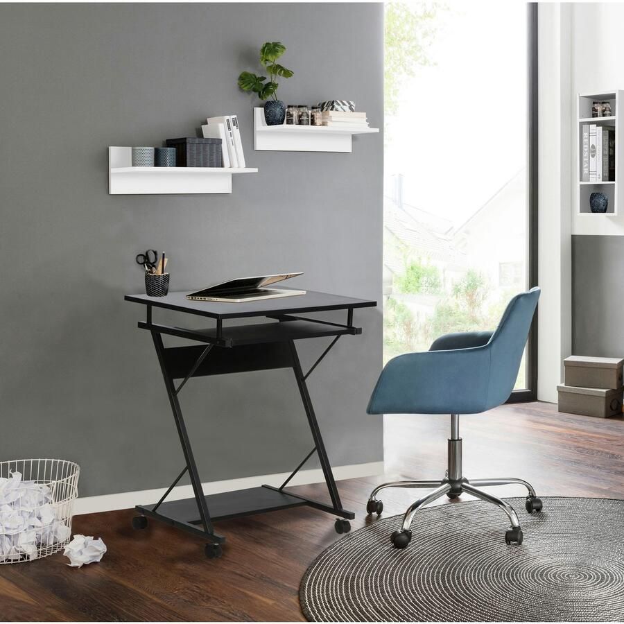 INOSIGN Pc-bureau ERVIE Rollende tafel Laptoptisch stabiel metalen frame met toetsenborduitrek 60x73 cm