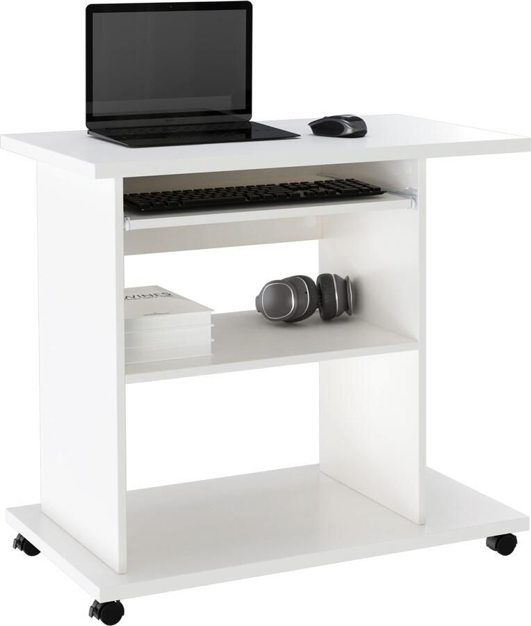 INOSIGN Pc-bureau LOKVE Laptoptisch Bureau rollend toetsenborduitrek torenvak printervak hoogte 75 cm - Foto 8