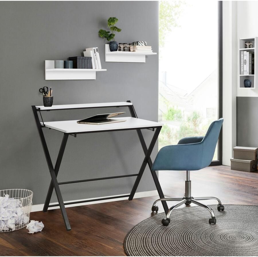 INOSIGN Pc-bureau SULBY laptoptafel bureau met planchet Metalen frame opvouwbaar ruimtebesparend max. 86 5x82 5 cm