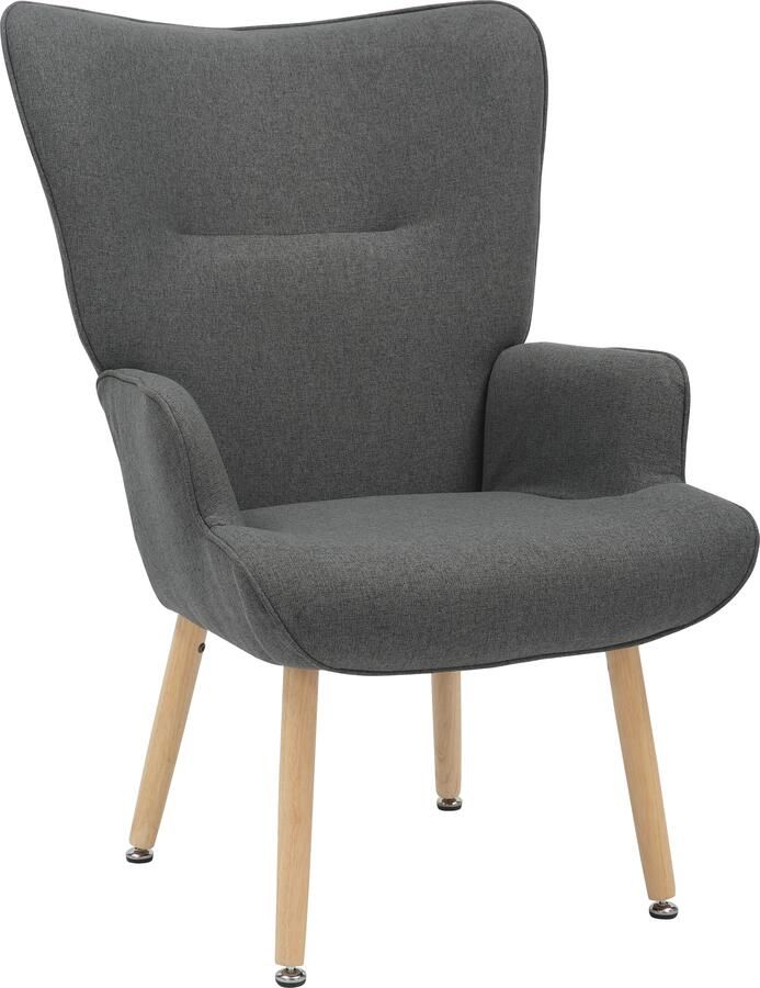 INOSIGN Relaxfauteuil KEADY hoge rugstoel TV-stoel Relaxstoel oorkussenstoel met stabiele massief houten frame - Foto 9