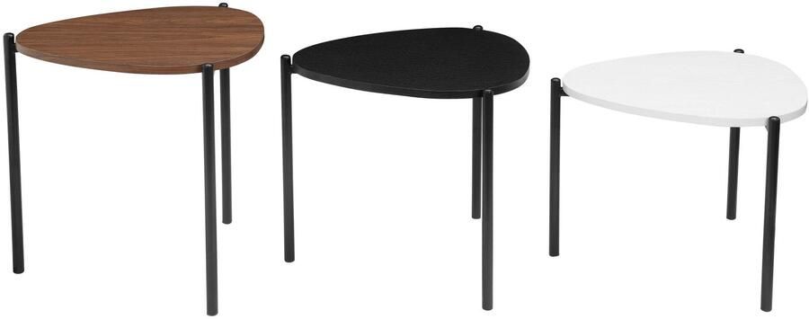 INOSIGN Salontafel Alek modern 3-delig tafelset walnoot wit en zwart - Foto 7