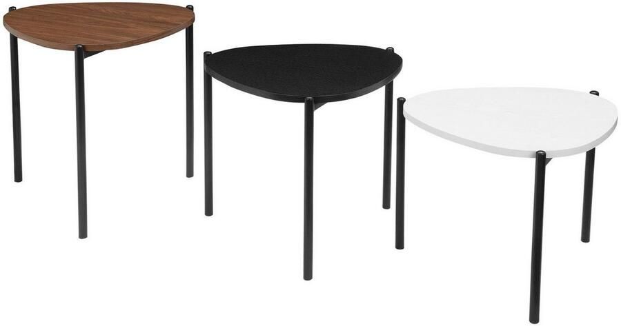 INOSIGN Salontafel Alek modern 3-delig tafelset walnoot wit en zwart - Foto 2