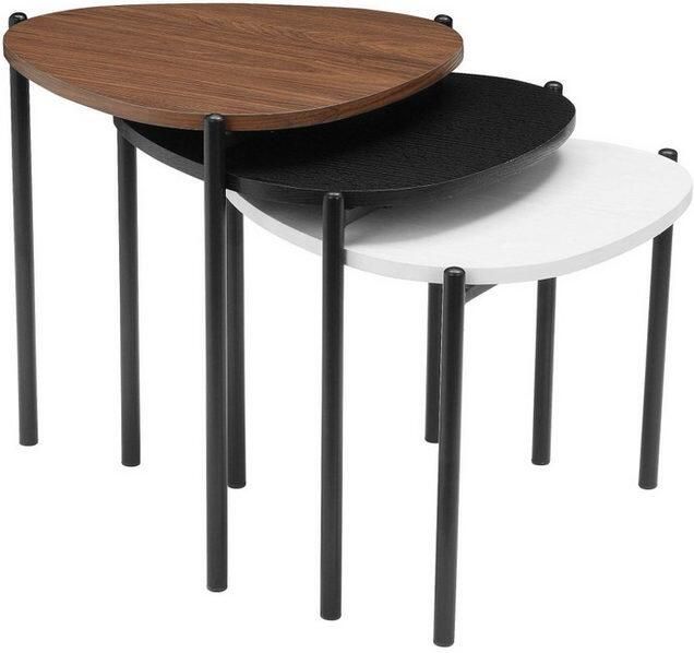 INOSIGN Salontafel Alek modern 3-delig tafelset walnoot wit en zwart - Foto 3