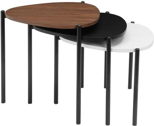 INOSIGN Salontafel Alek modern 3-delig tafelset walnoot wit en zwart - Foto 4