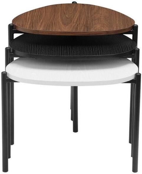 INOSIGN Salontafel Alek modern 3-delig tafelset walnoot wit en zwart - Foto 5