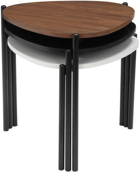 INOSIGN Salontafel Alek modern 3-delig tafelset walnoot wit en zwart - Foto 6