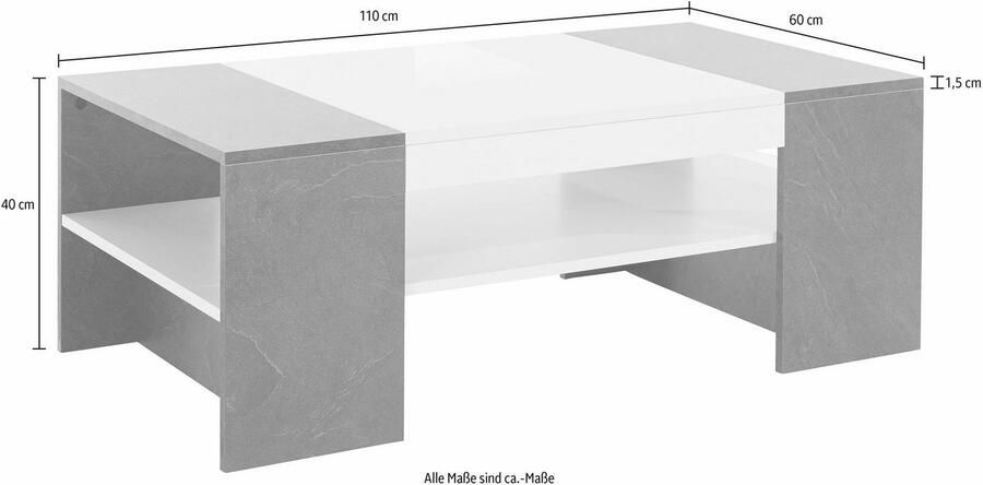 INOSIGN Salontafel Cherry met praktisch opbergvak - Foto 4