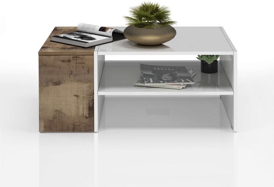 INOSIGN Salontafel Coro salontafel met zijopbergruimte Lengte 90 cm met twee opbergvakken waarvan één gesloten - Foto 8