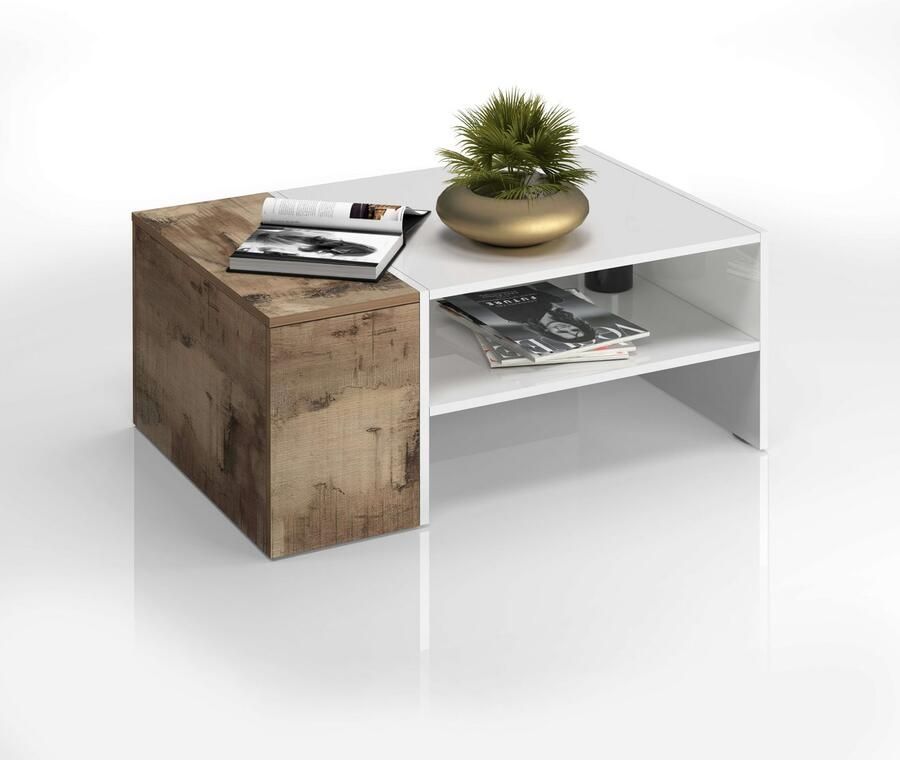 INOSIGN Salontafel Coro salontafel met zijopbergruimte Lengte 90 cm met twee opbergvakken waarvan één gesloten - Foto 5