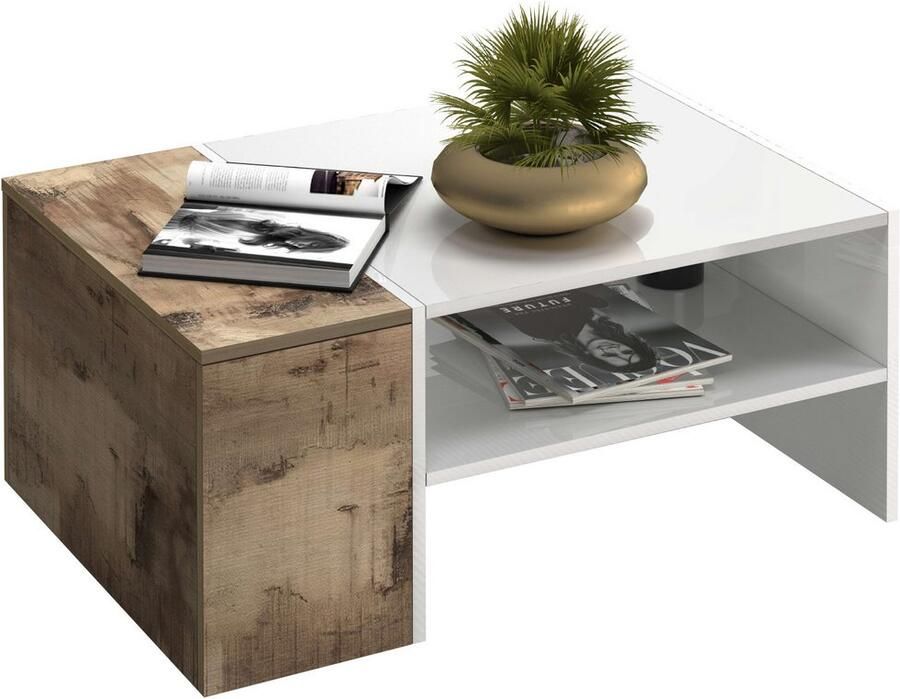 INOSIGN Salontafel Coro salontafel met zijopbergruimte Lengte 90 cm met twee opbergvakken waarvan één gesloten - Foto 6