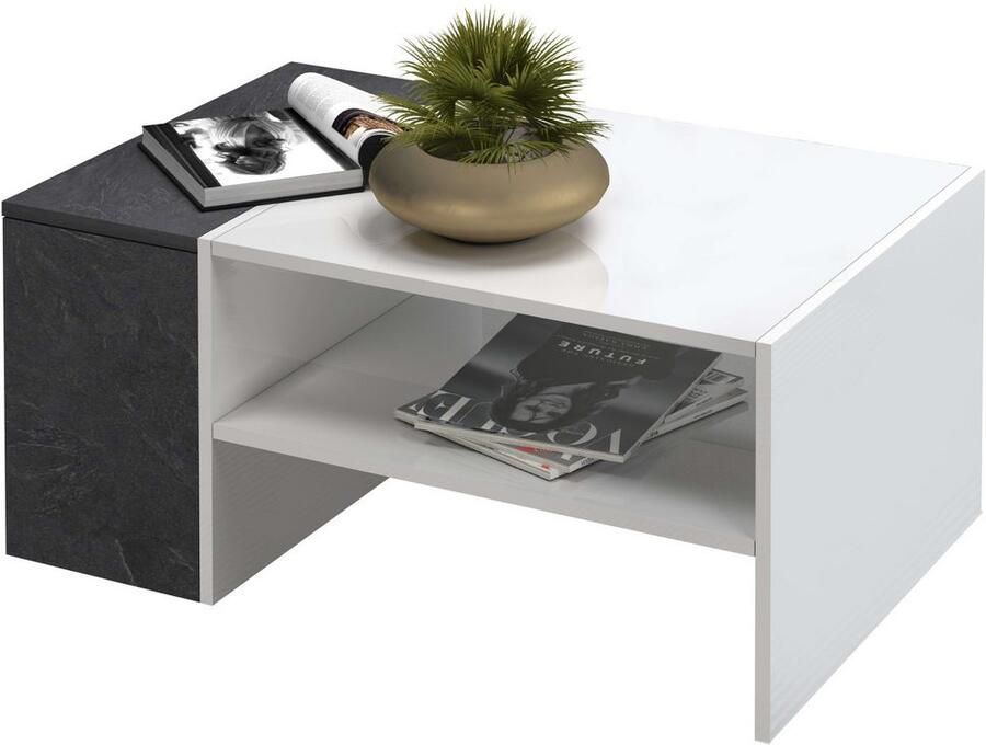 INOSIGN Salontafel Coro salontafel met zijopbergruimte Lengte 90 cm met twee opbergvakken waarvan één gesloten - Foto 6