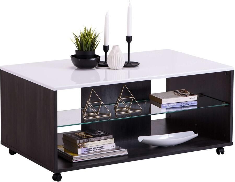 INOSIGN Salontafel Enzo Hoogglans plaat met wielen - Foto 8