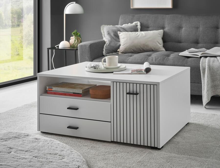 INOSIGN Salontafel Hudson in moderne trendkleur handgrepen van metaal (zwart) breedte 90 cm - Foto 7