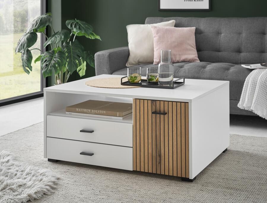 INOSIGN Salontafel Hudson in moderne trendkleur handgrepen van metaal (zwart) breedte 90 cm - Foto 8