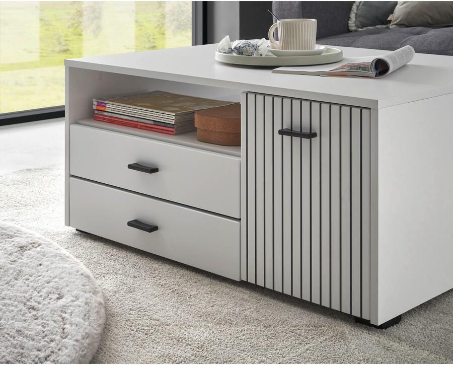 INOSIGN Salontafel Hudson in moderne trendkleur handgrepen van metaal (zwart) breedte 90 cm