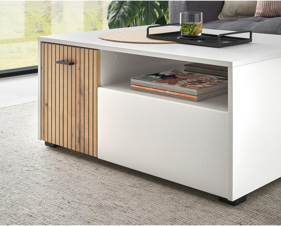 INOSIGN Salontafel Hudson in moderne trendkleur handgrepen van metaal (zwart) breedte 90 cm - Foto 2