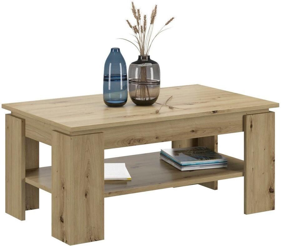 INOSIGN Salontafel Kalmar rechthoekig 100 x 60 cm 1 Plank Salontafel bijzettafel koffietafel woonkamer tafel coffee table - Foto 2