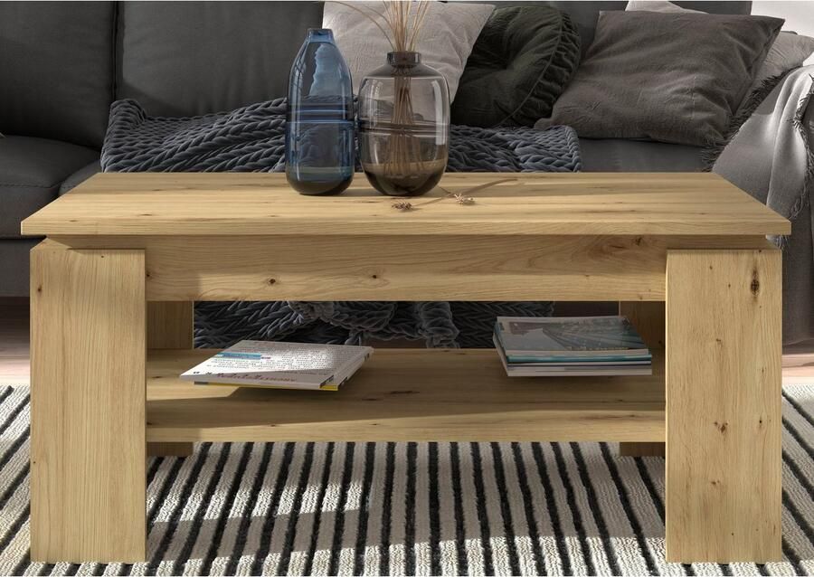 INOSIGN Salontafel Kalmar rechthoekig 100 x 60 cm 1 Plank Salontafel bijzettafel koffietafel woonkamer tafel coffee table - Foto 6