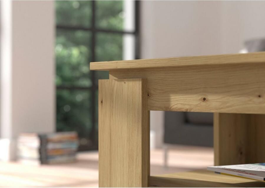 INOSIGN Salontafel Kalmar rechthoekig 100 x 60 cm 1 Plank Salontafel bijzettafel koffietafel woonkamer tafel coffee table - Foto 5