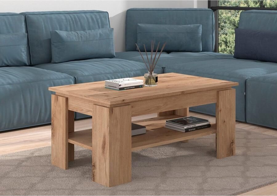 INOSIGN Salontafel Kalmar rechthoekig 100 x 60 cm 1 Plank Salontafel bijzettafel koffietafel woonkamer tafel coffee table - Foto 6