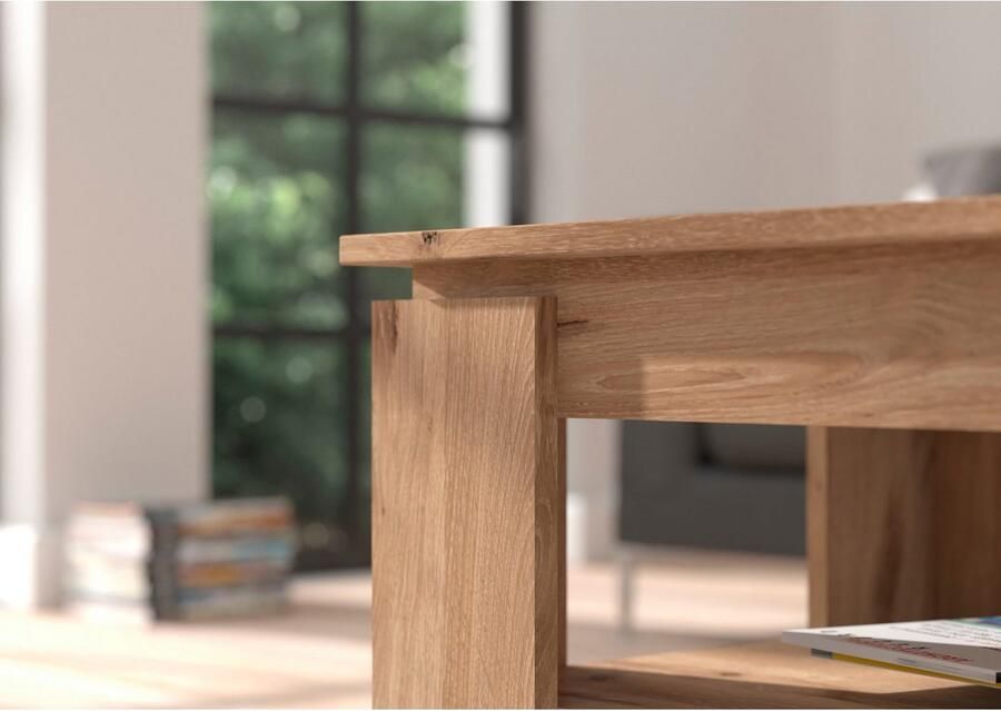 INOSIGN Salontafel Kalmar rechthoekig 100 x 60 cm 1 Plank Salontafel bijzettafel koffietafel woonkamer tafel coffee table - Foto 5