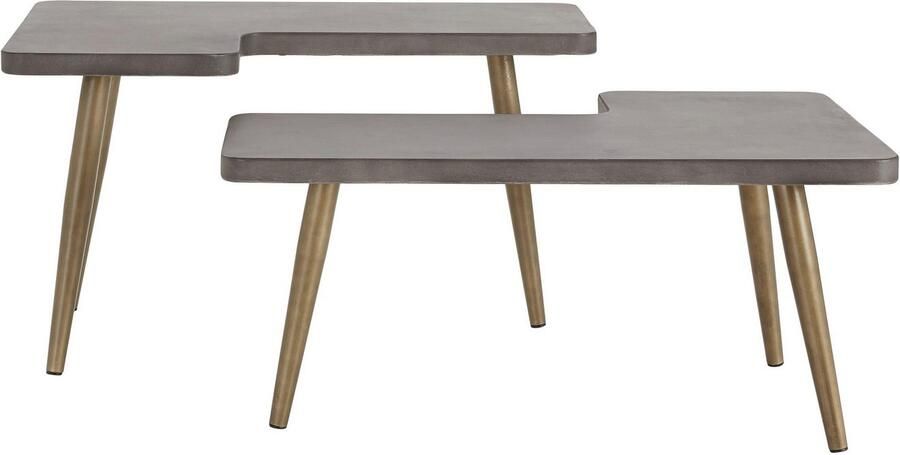 INOSIGN Salontafel Loupe Tafelblad van beton tafelpoten van messing breedte 137 cm - Foto 4