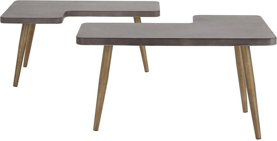 INOSIGN Salontafel Loupe Tafelblad van beton tafelpoten van messing breedte 137 cm - Foto 3