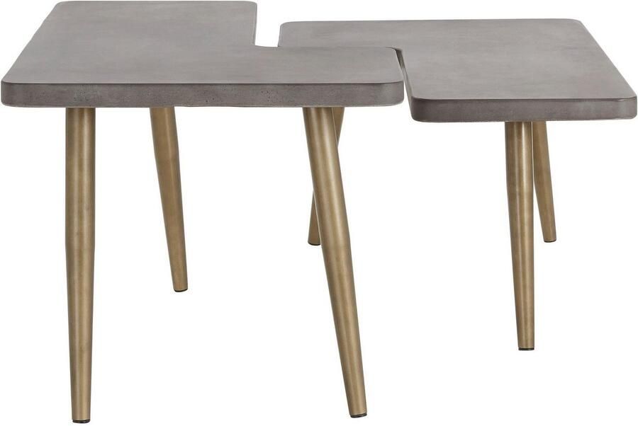 INOSIGN Salontafel Loupe Tafelblad van beton tafelpoten van messing breedte 137 cm - Foto 2