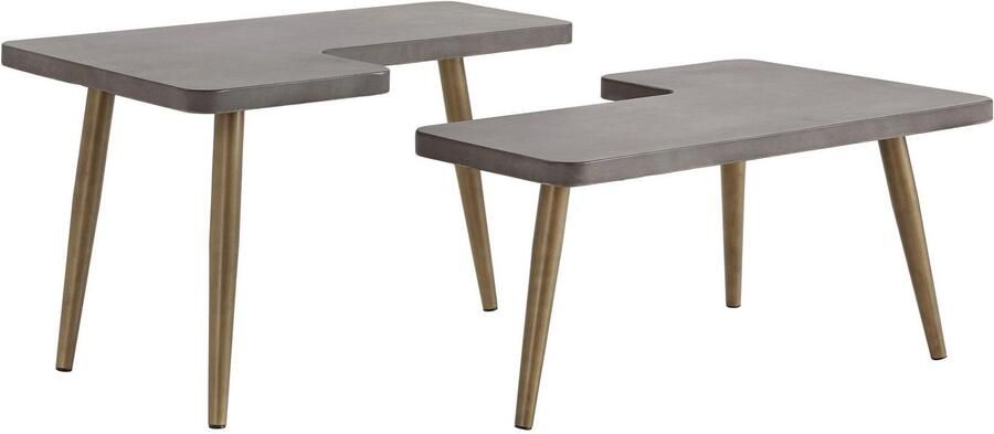 INOSIGN Salontafel Loupe Tafelblad van beton tafelpoten van messing breedte 137 cm - Foto 6