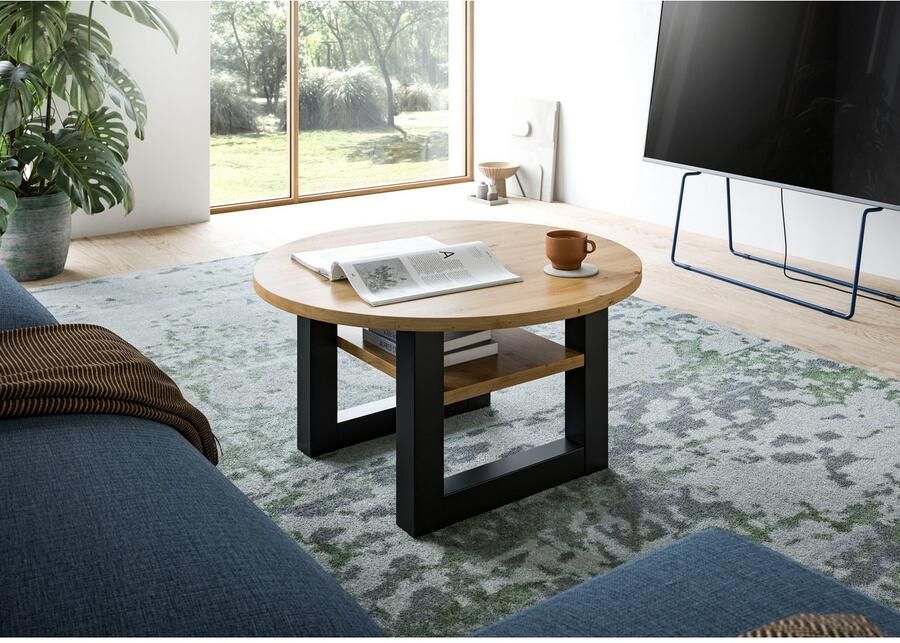 INOSIGN Salontafel Rail Ø 75 cm met onderblad inclusief sledeframe - Foto 6