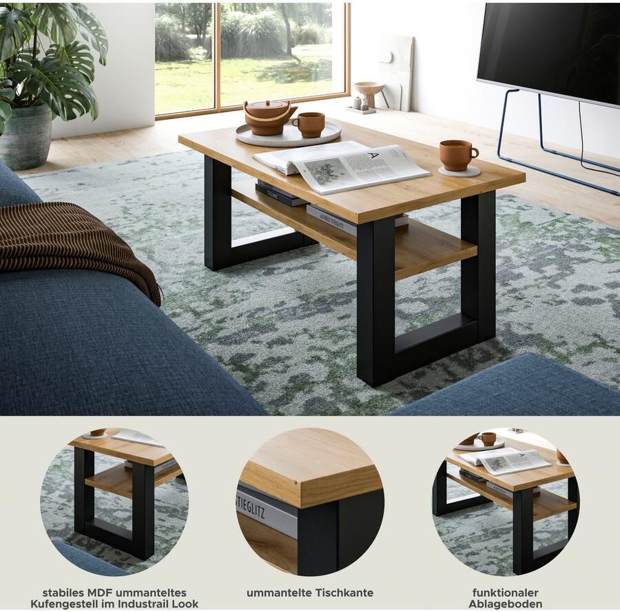 INOSIGN Salontafel Rail breedte 90 cm met onderblad inclusief sledeframe - Foto 3