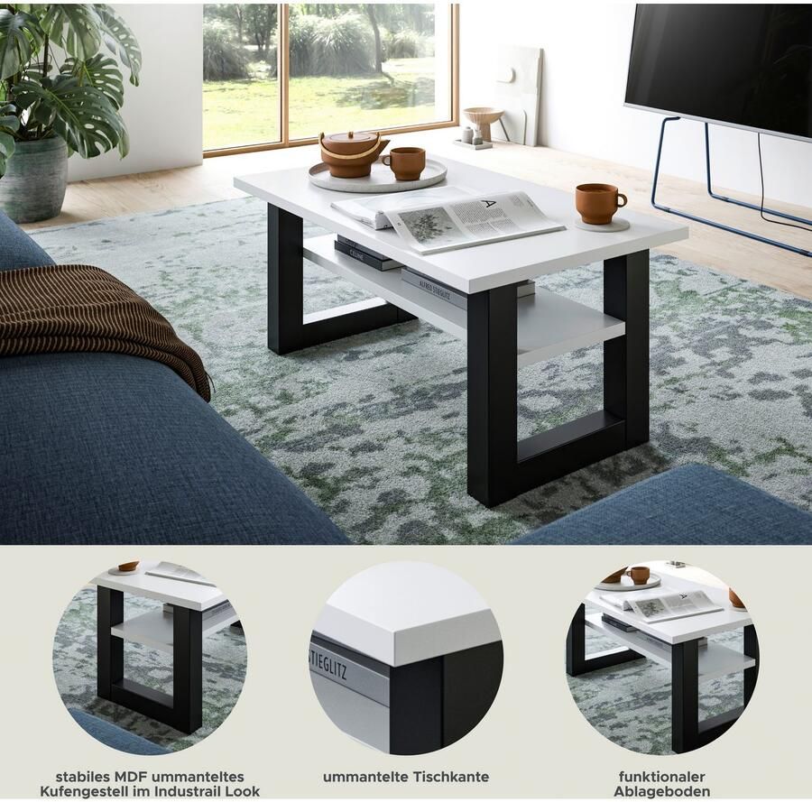 INOSIGN Salontafel Rail breedte 90 cm met onderblad inclusief sledeframe - Foto 3