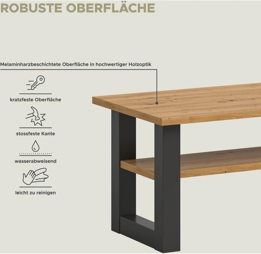 INOSIGN Salontafel Rail breedte 90 cm met onderblad inclusief sledeframe - Foto 4